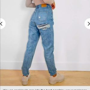 Blue Bum Slash Riot Mom Jeans from Missguided